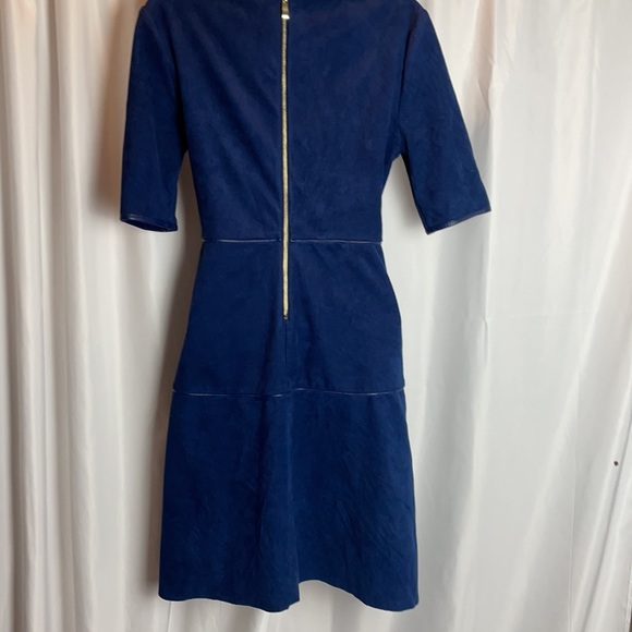 GUESS BLUE SUEDE ROUND NECK DRESS SIZE SMALL - Picture 6 of 9
